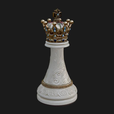 Ornate Chess Piece Statue Design 155 3D Print Model
