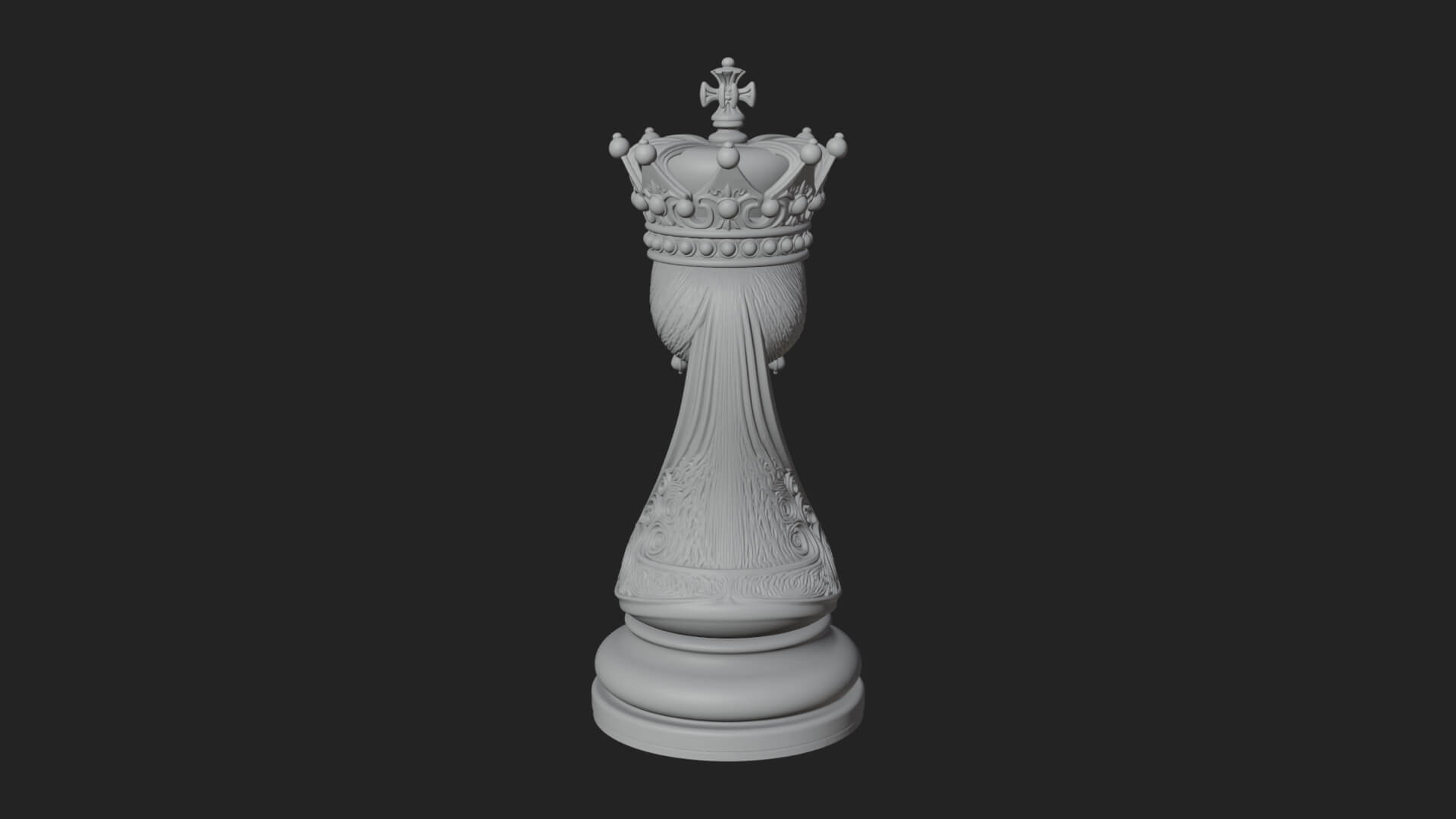 Ornate Chess Piece Statue Design 158 3D Print Model 3D Model