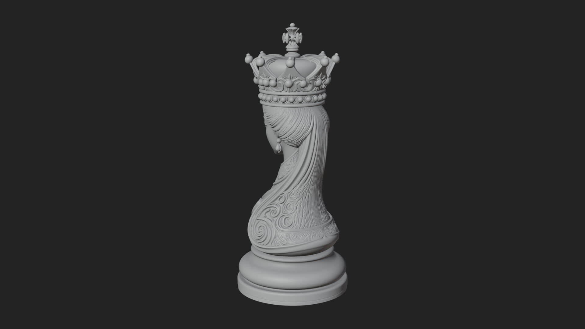 Ornate Chess Piece Statue Design 158 3D Print Model 3D Model