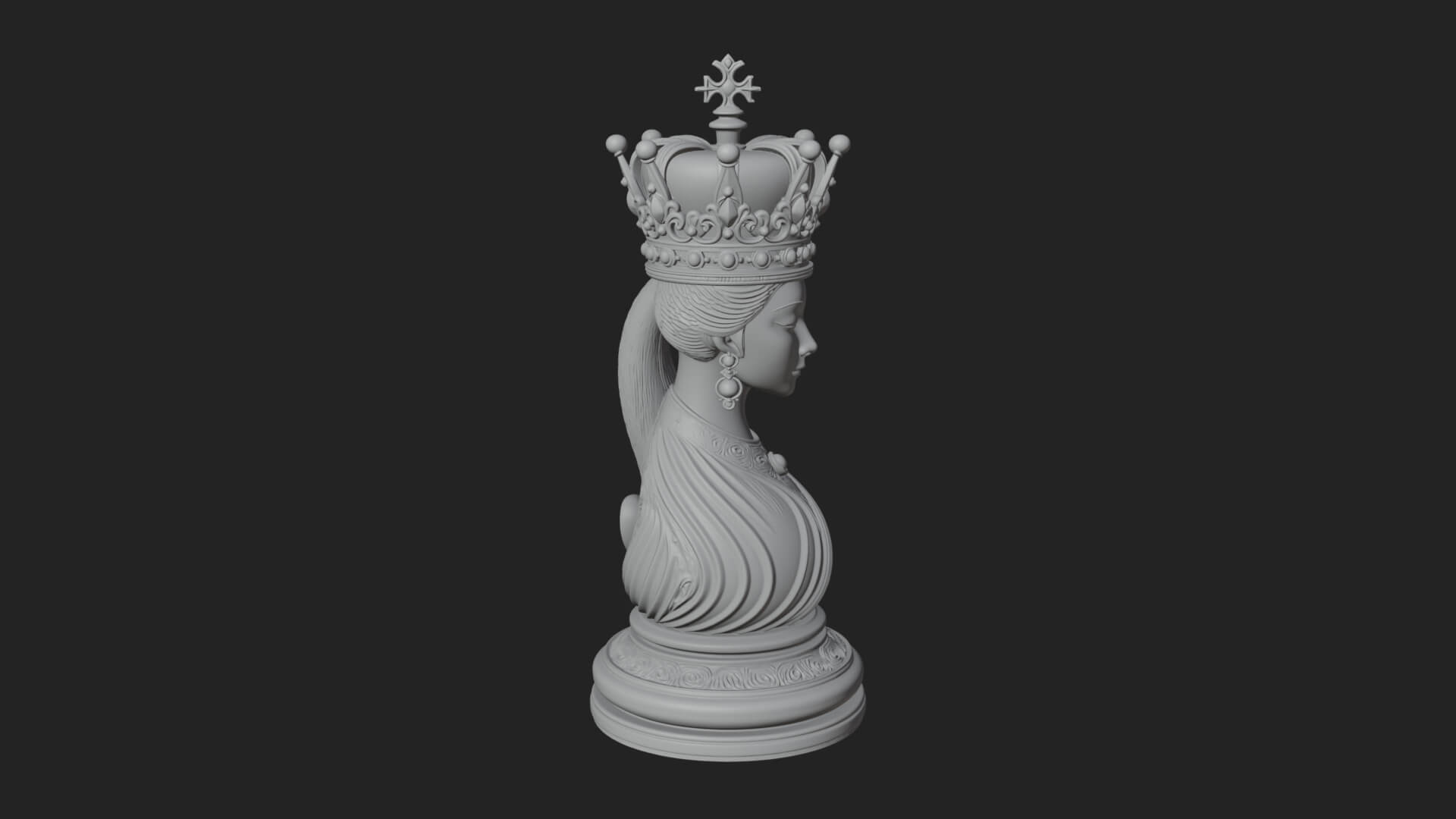 Ornate Chess Piece Statue Design 159 3D Print Model 3D Model