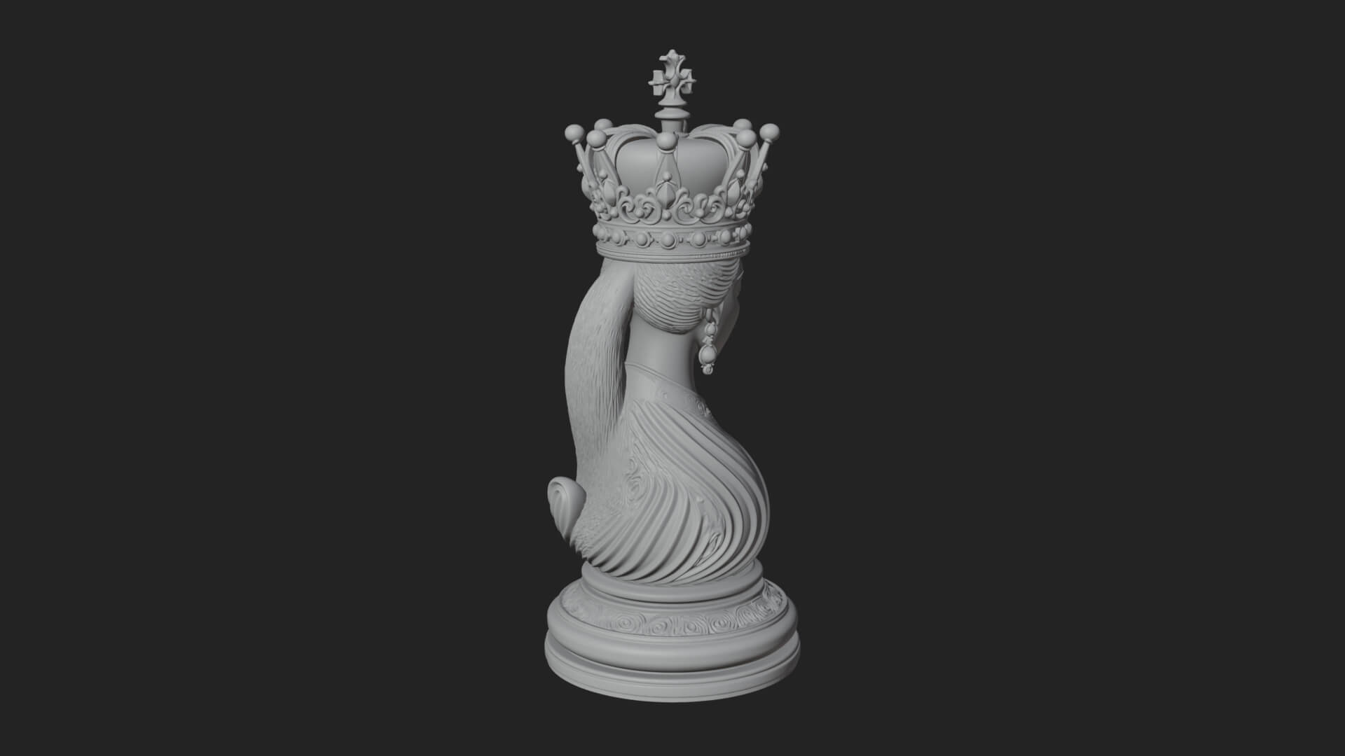 Ornate Chess Piece Statue Design 159 3D Print Model 3D Model