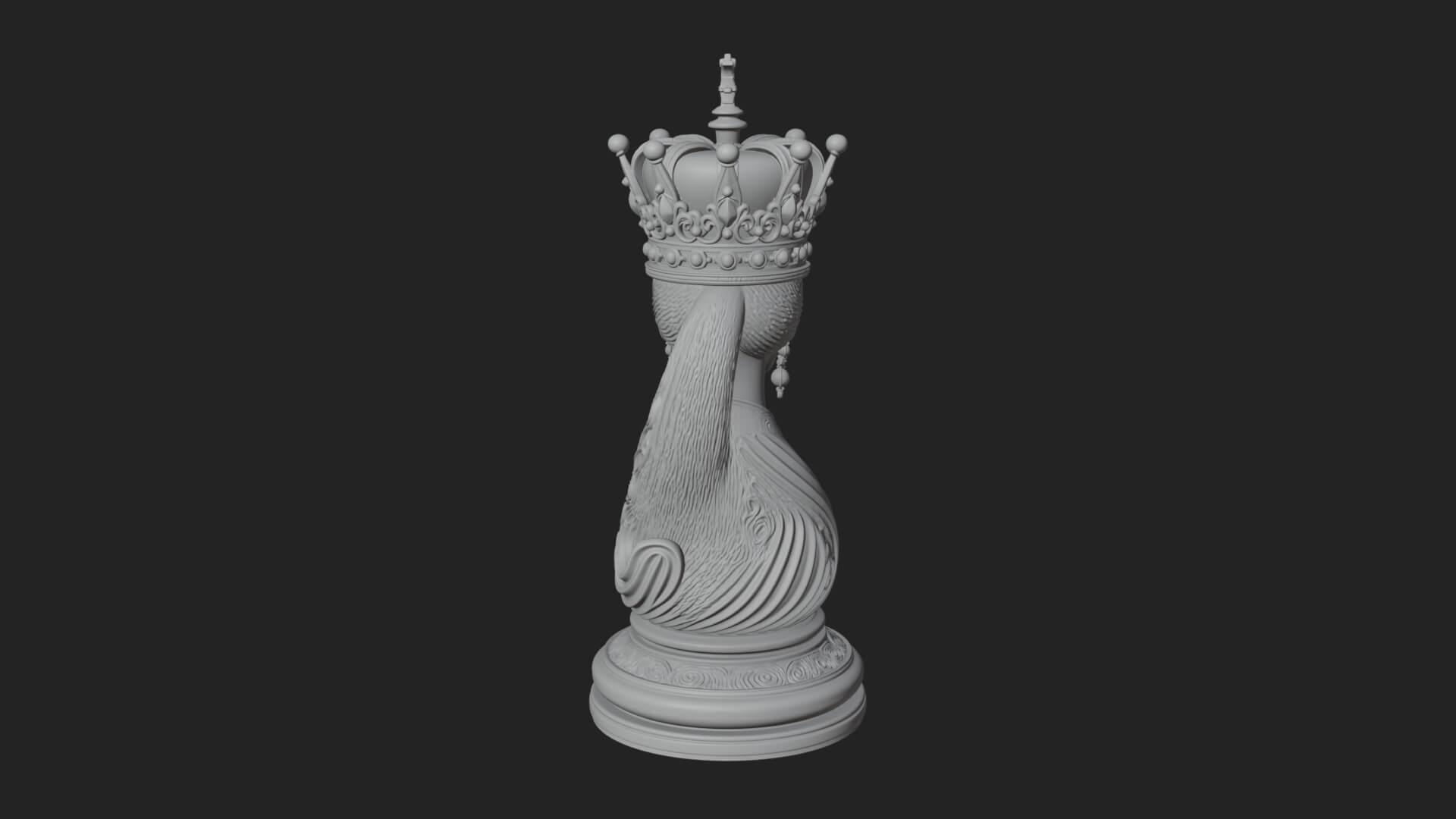 Ornate Chess Piece Statue Design 159 3D Print Model 3D Model