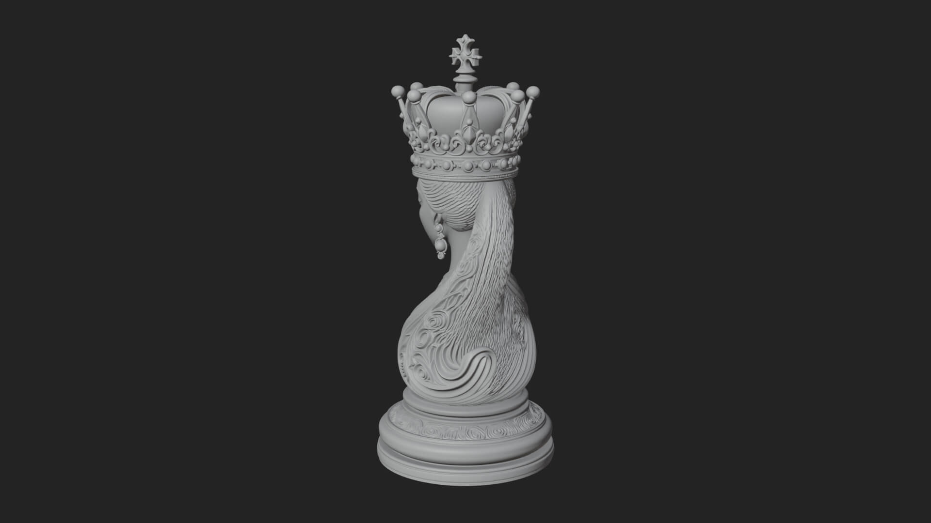 Ornate Chess Piece Statue Design 159 3D Print Model 3D Model
