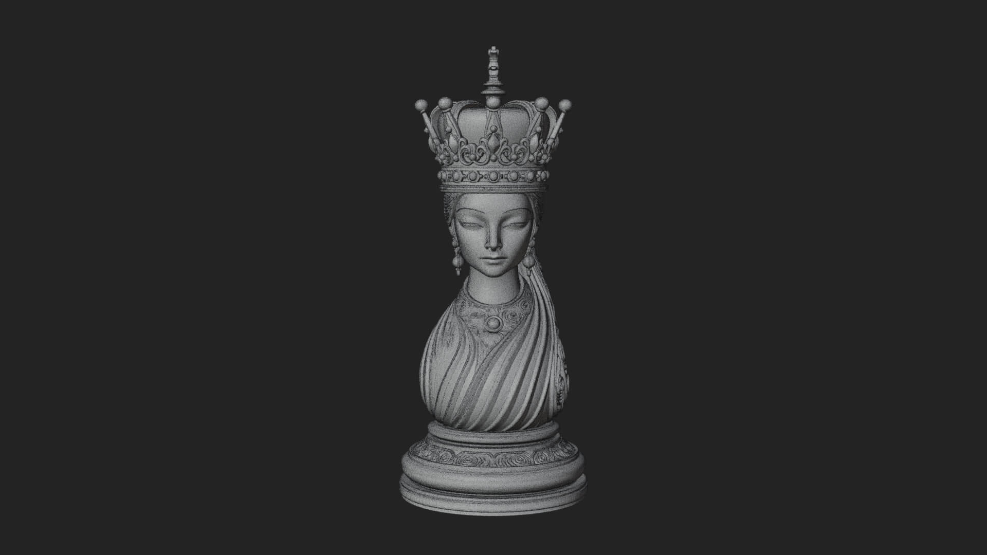 Ornate Chess Piece Statue Design 159 3D Print Model 3D Model