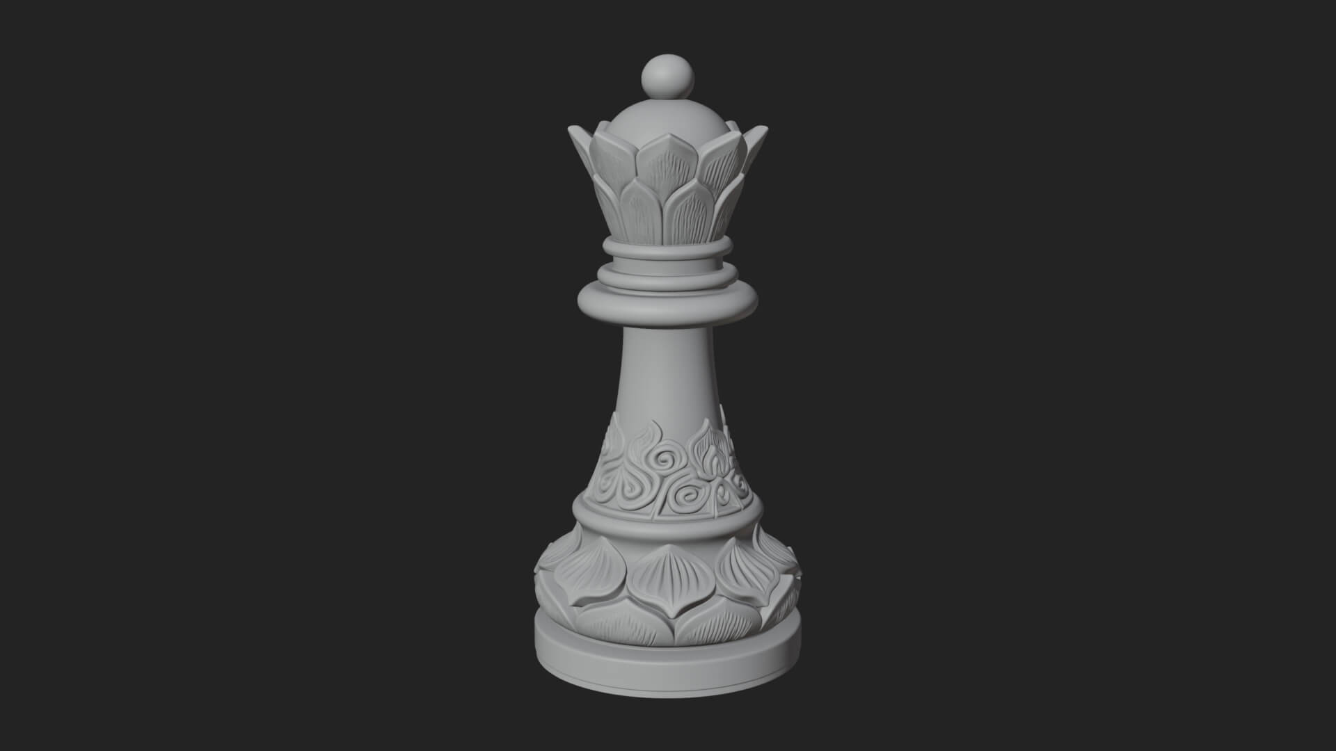 Ornate Chess Piece Statue Design 16 3D Print Model 3D Model