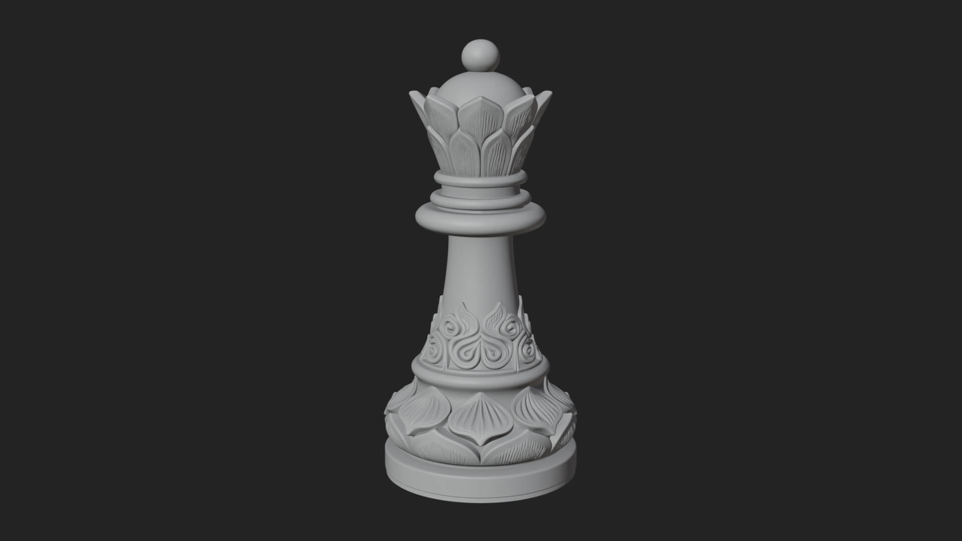 Ornate Chess Piece Statue Design 16 3D Print Model 3D Model
