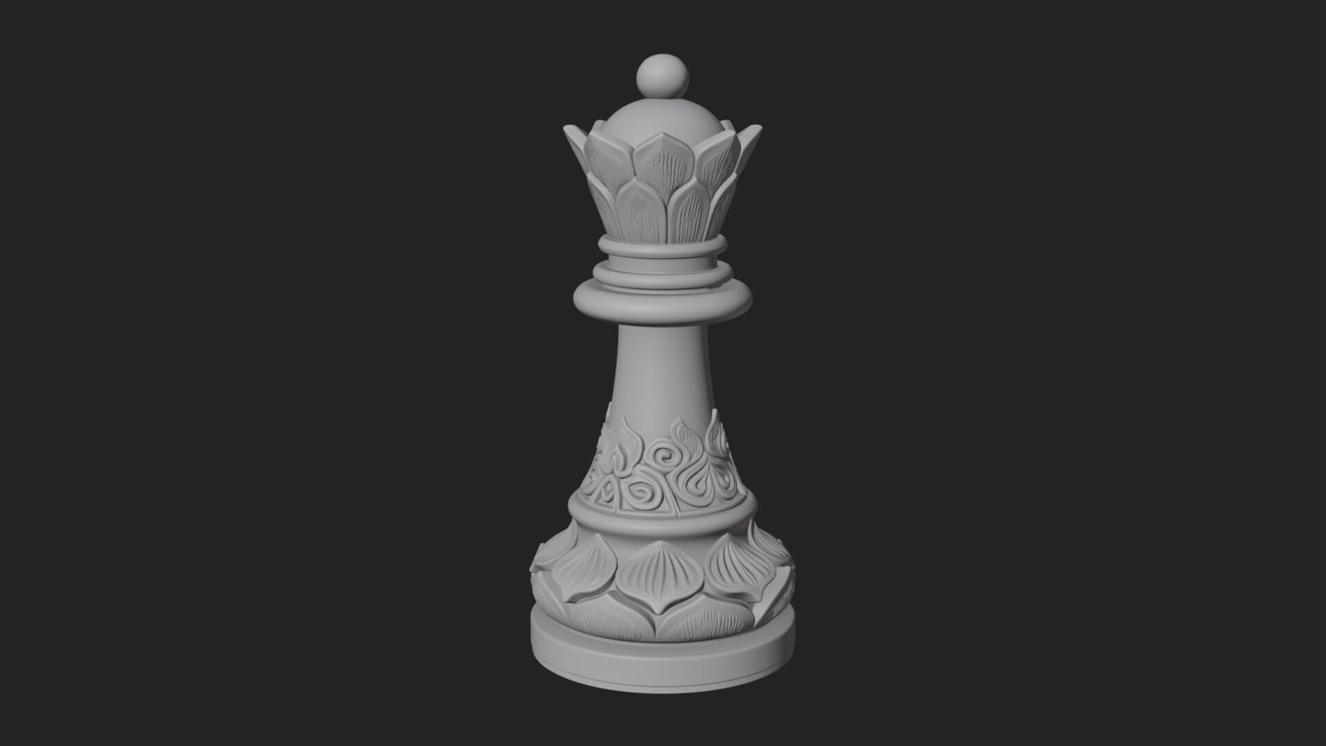 Ornate Chess Piece Statue Design 16 3D Print Model 3D Model