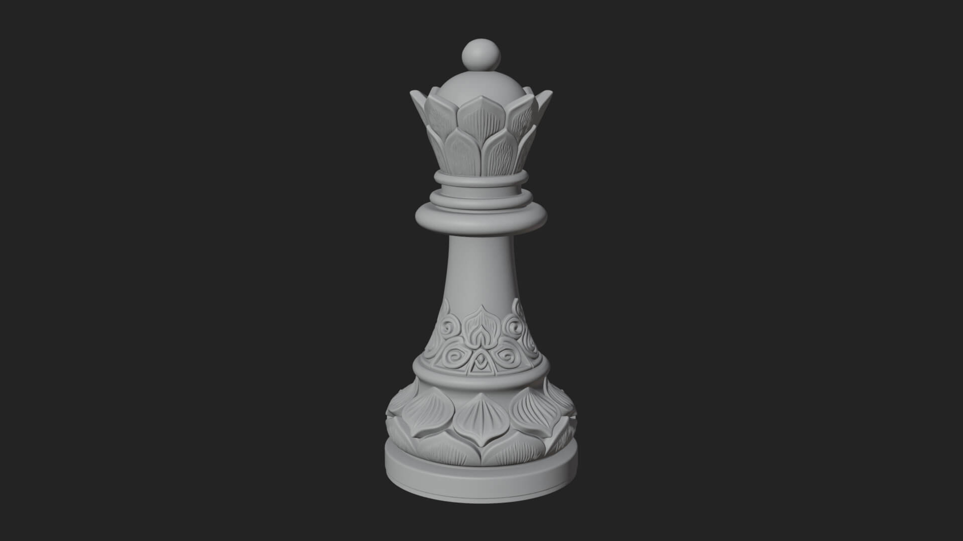 Ornate Chess Piece Statue Design 16 3D Print Model 3D Model