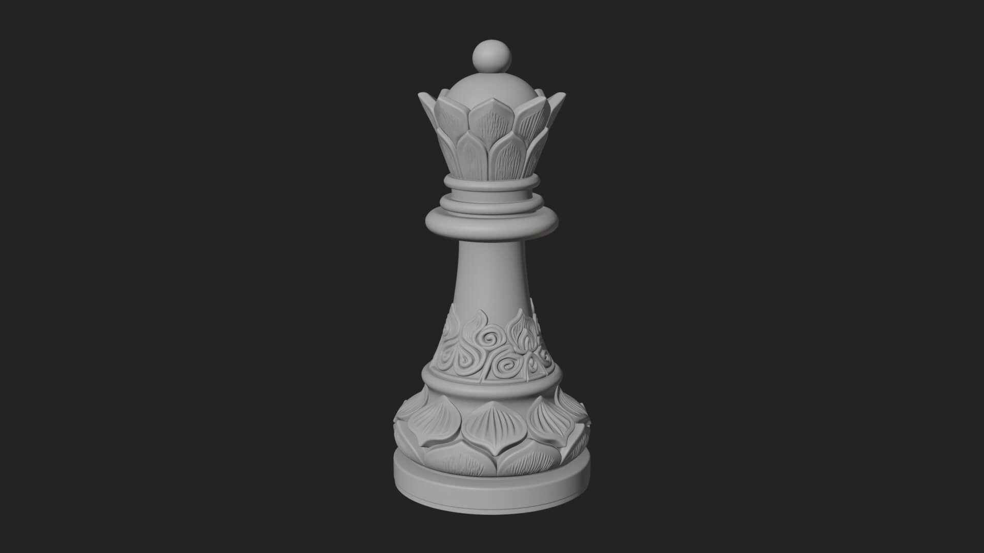 Ornate Chess Piece Statue Design 16 3D Print Model 3D Model