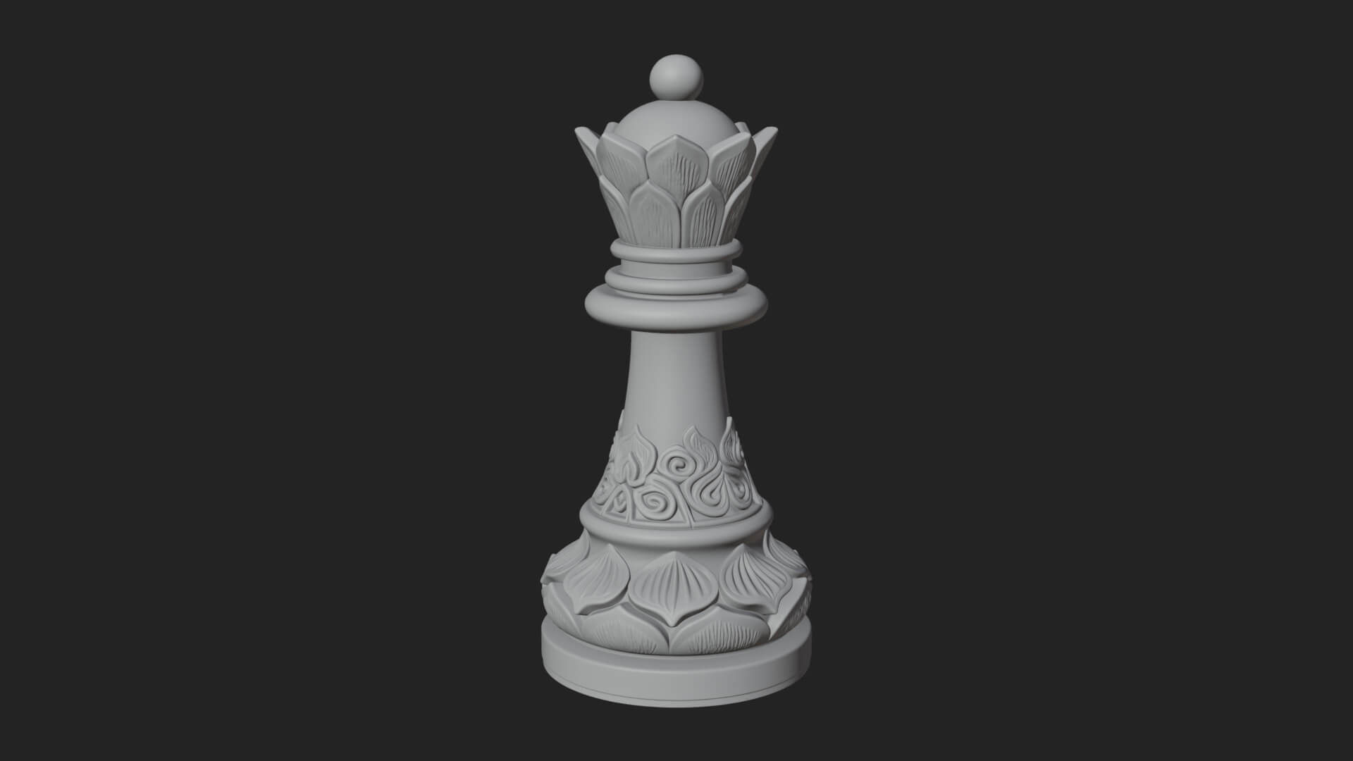 Ornate Chess Piece Statue Design 16 3D Print Model 3D Model