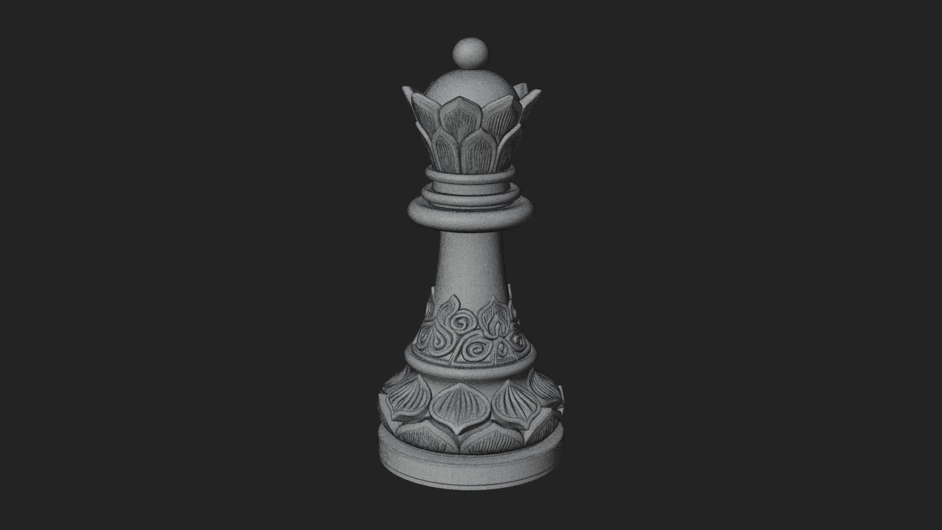 Ornate Chess Piece Statue Design 16 3D Print Model 3D Model