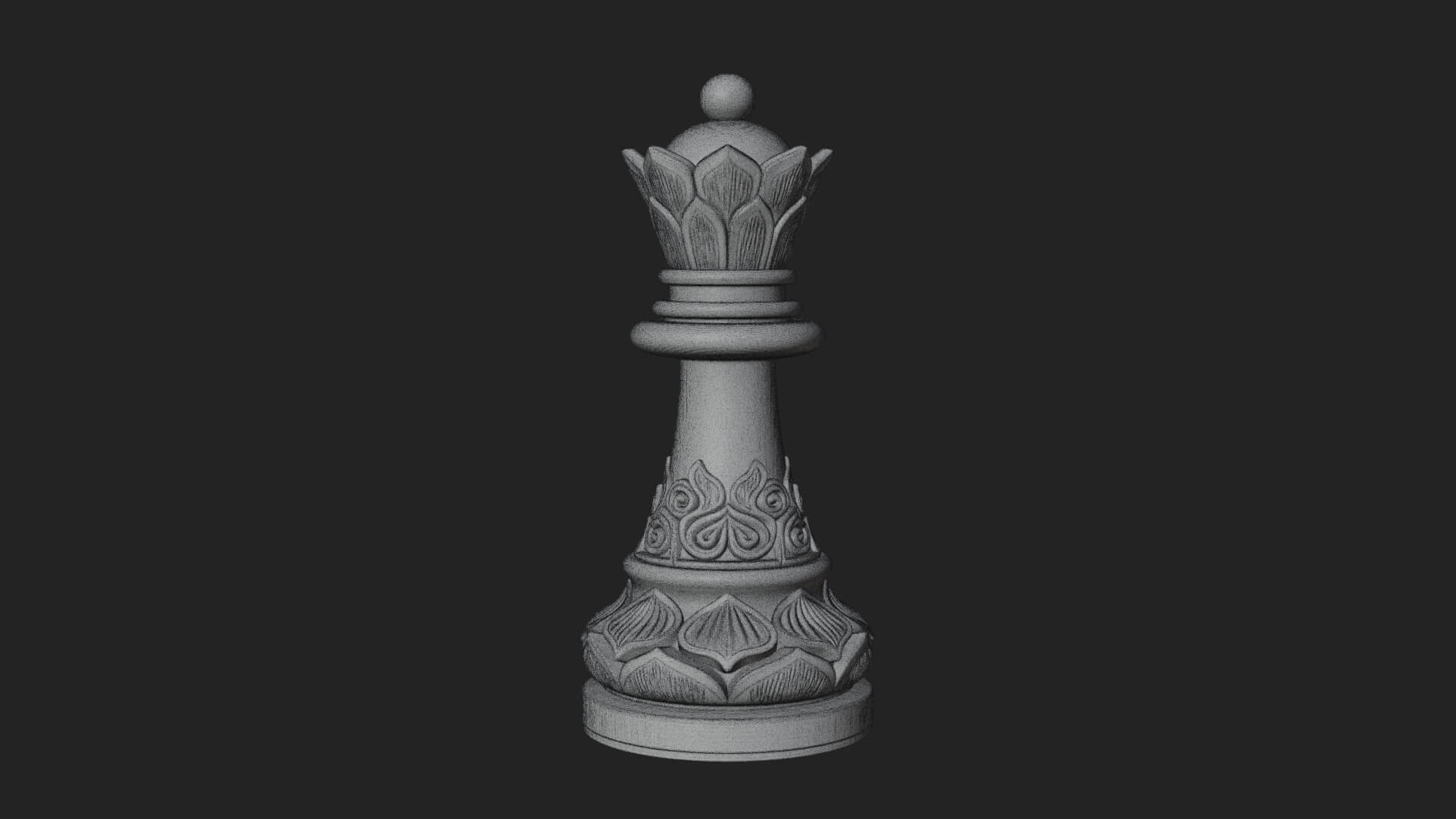 Ornate Chess Piece Statue Design 16 3D Print Model 3D Model