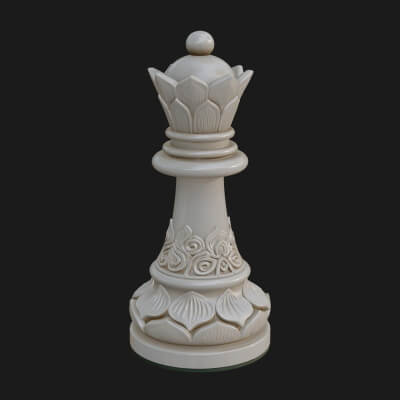 Ornate Chess Piece Statue Design 16 3D Print Model