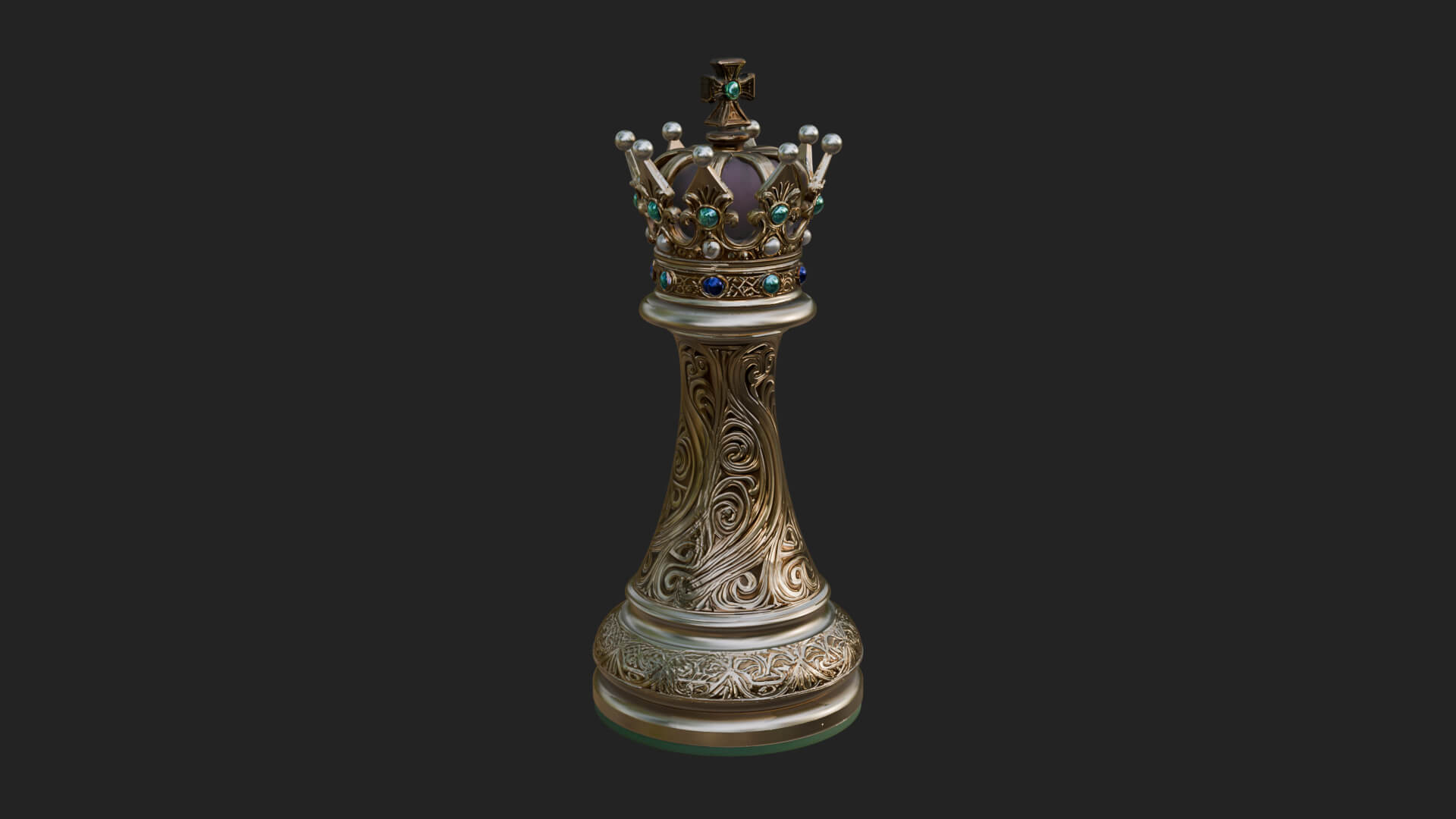 Ornate Chess Piece Statue Design 161 3D Print Model 3D Model