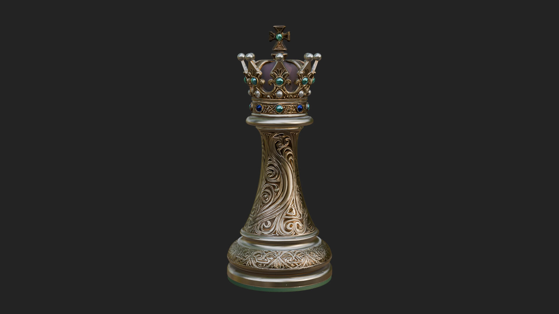 Ornate Chess Piece Statue Design 161 3D Print Model 3D Model