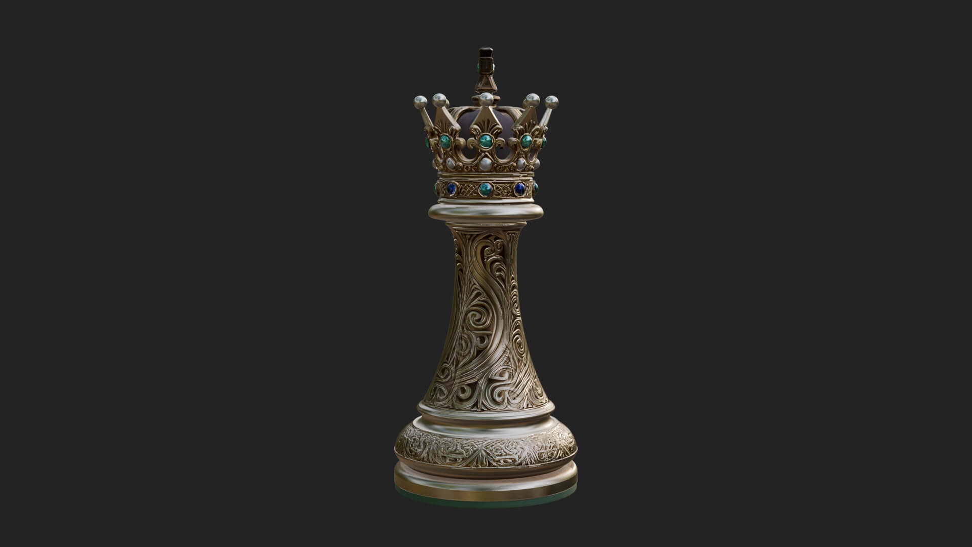 Ornate Chess Piece Statue Design 161 3D Print Model 3D Model