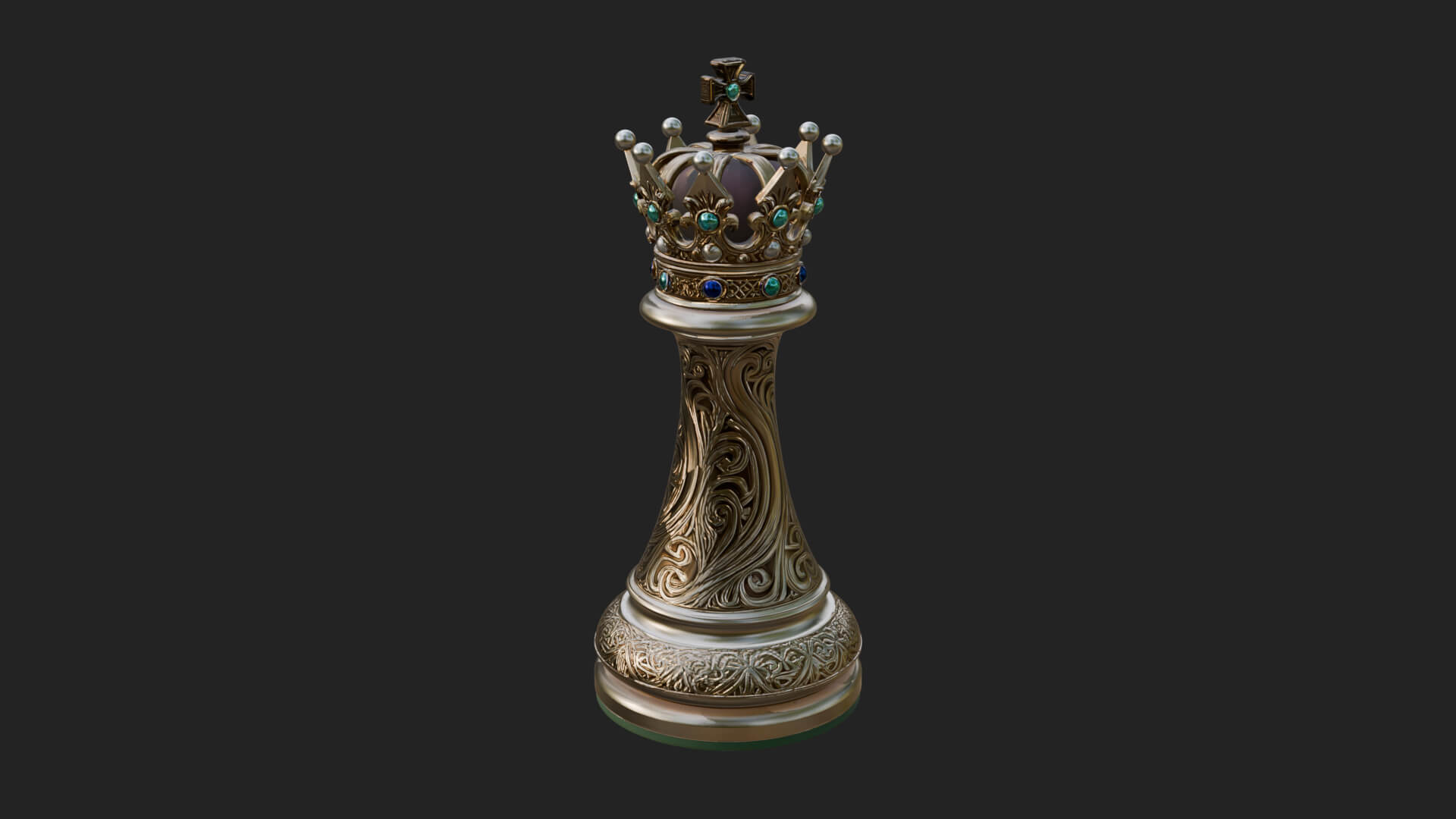 Ornate Chess Piece Statue Design 161 3D Print Model 3D Model