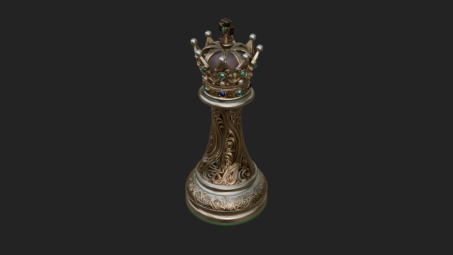 Ornate Chess Piece Statue Design 161 3D Print Model 3D Model