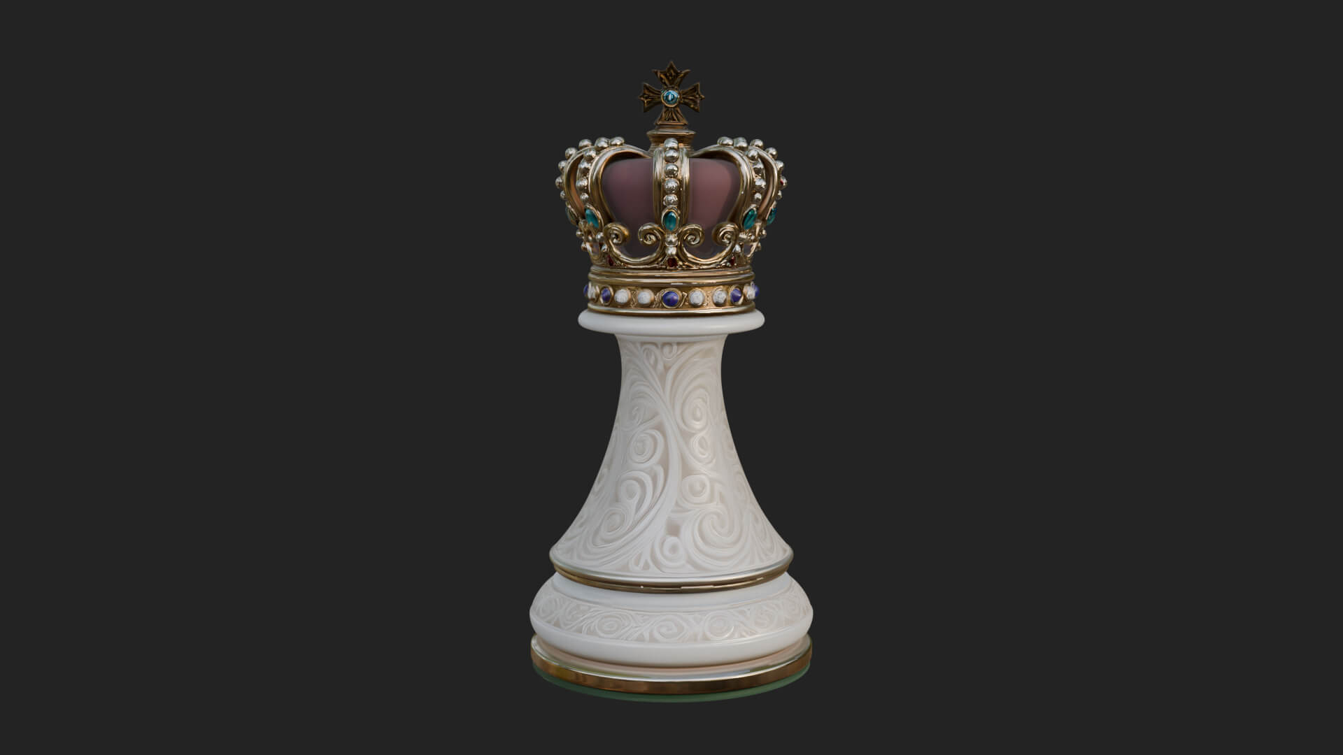 Ornate Chess Piece Statue Design 162 3D Print Model 3D Model