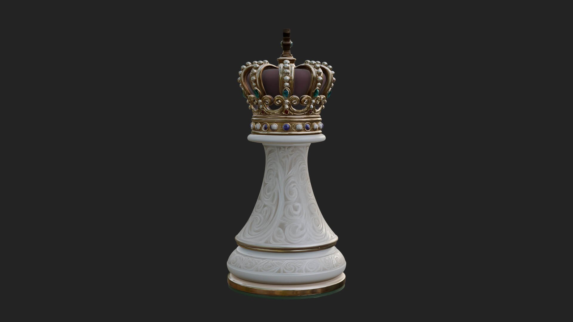 Ornate Chess Piece Statue Design 162 3D Print Model 3D Model