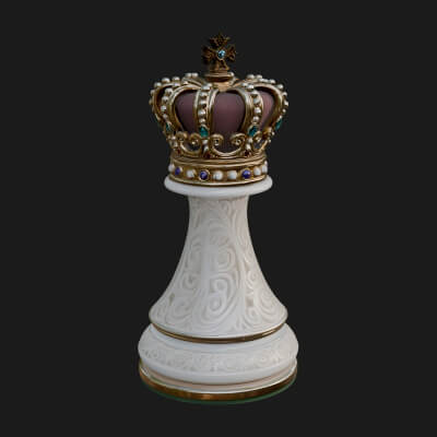 Ornate Chess Piece Statue Design 162 3D Print Model