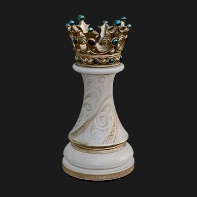 Ornate Chess Piece Statue Design 163 3D Print Model