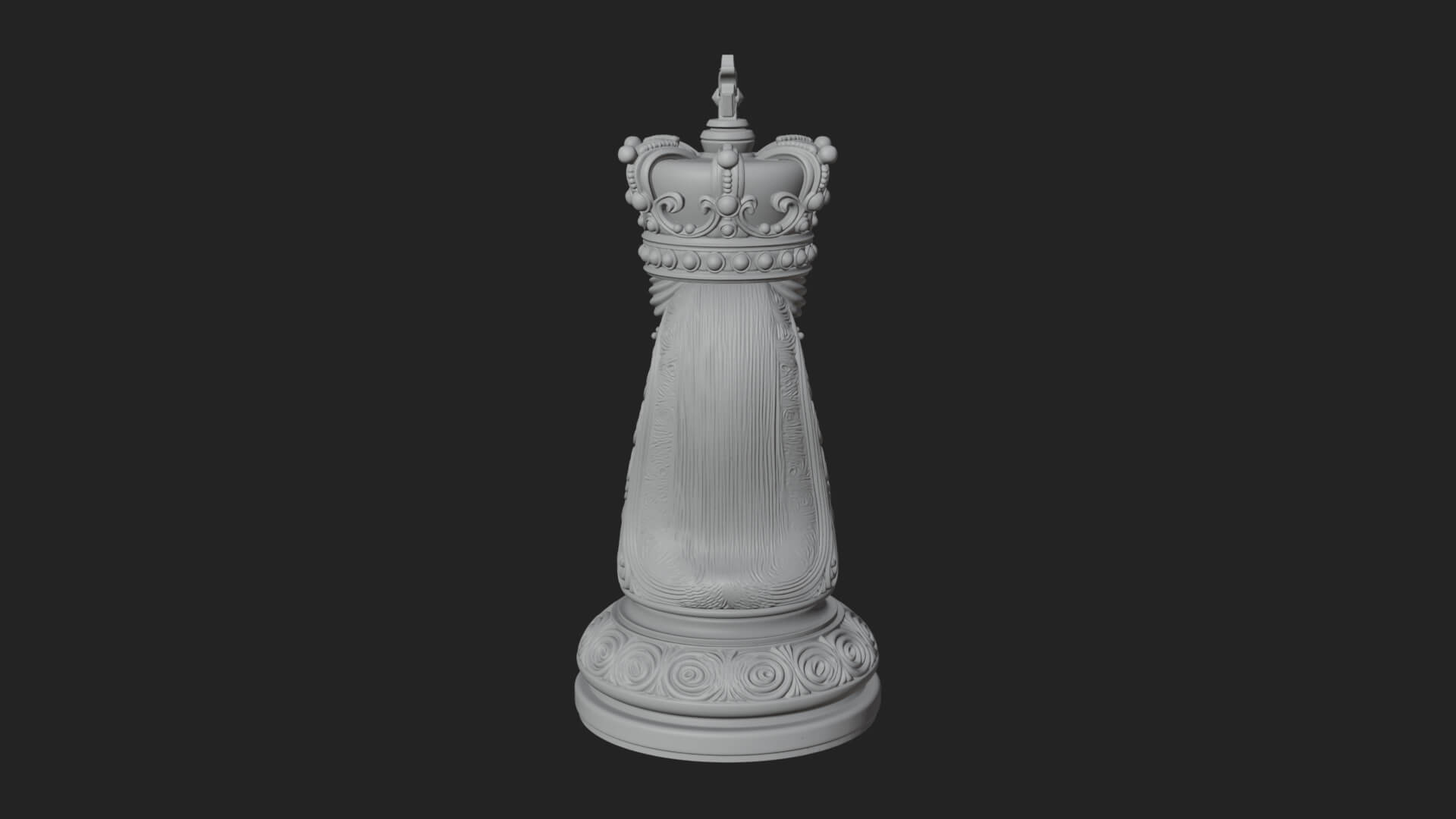 Ornate Chess Piece Statue Design 164 3D Print Model 3D Model