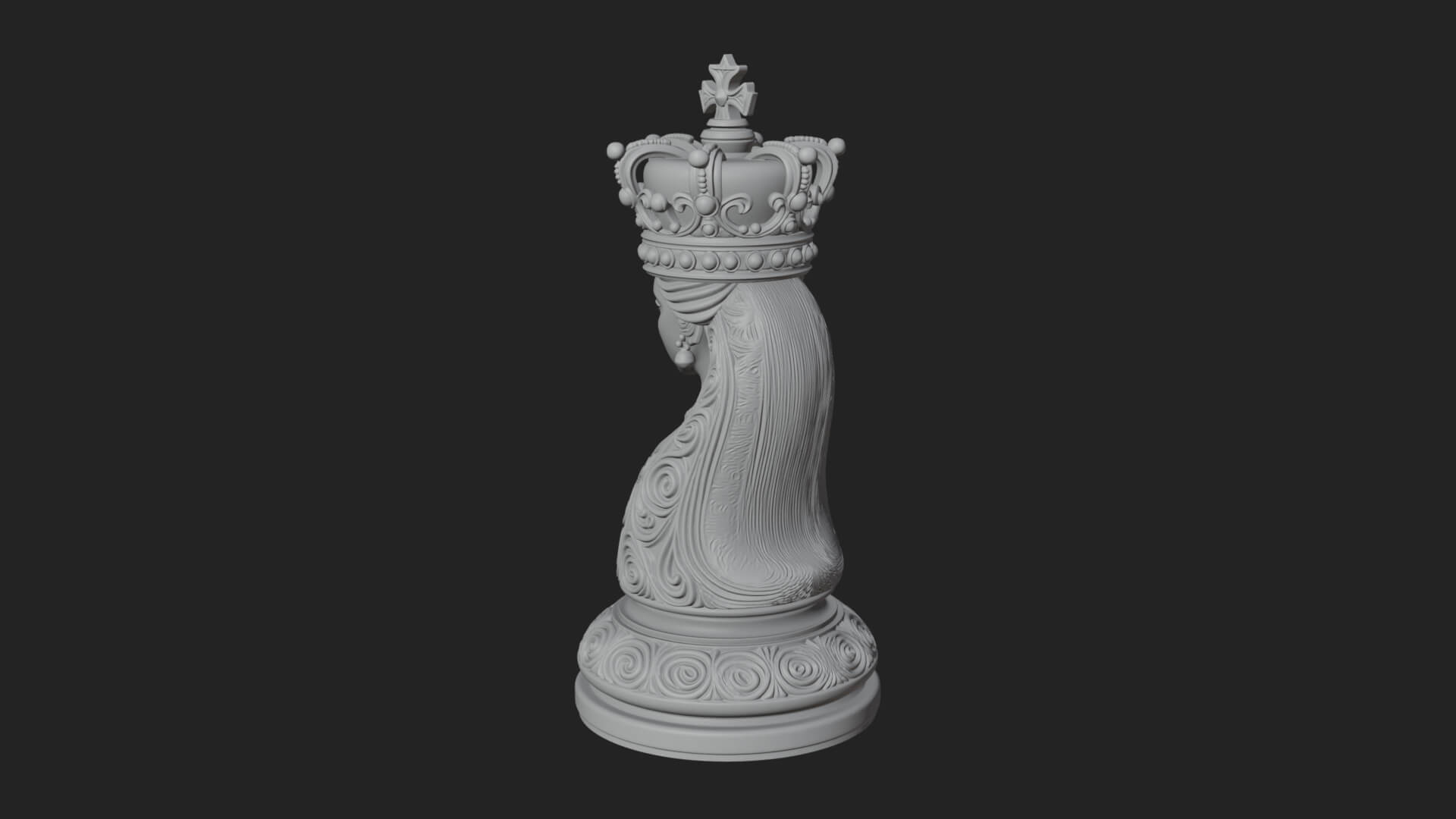 Ornate Chess Piece Statue Design 164 3D Print Model 3D Model