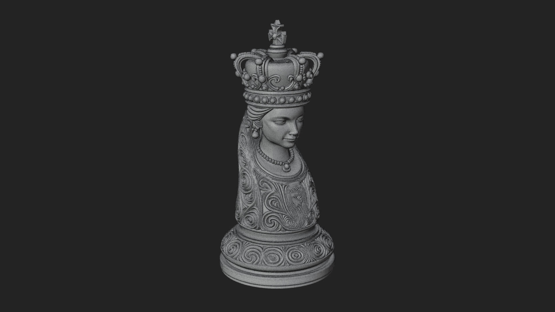 Ornate Chess Piece Statue Design 164 3D Print Model 3D Model
