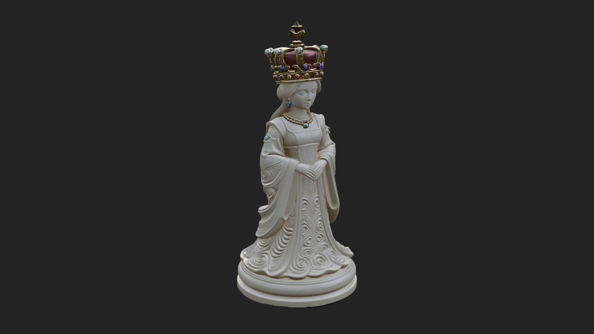 Ornate Chess Piece Statue Design 166 3D Print Model 3D Model