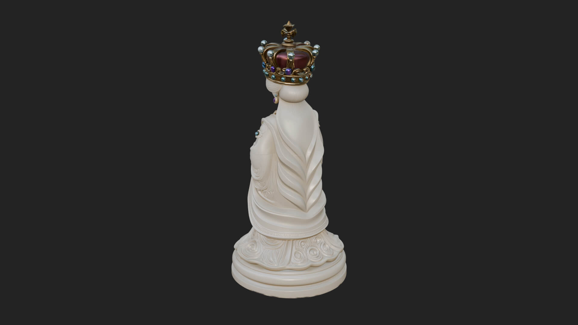 Ornate Chess Piece Statue Design 166 3D Print Model 3D Model