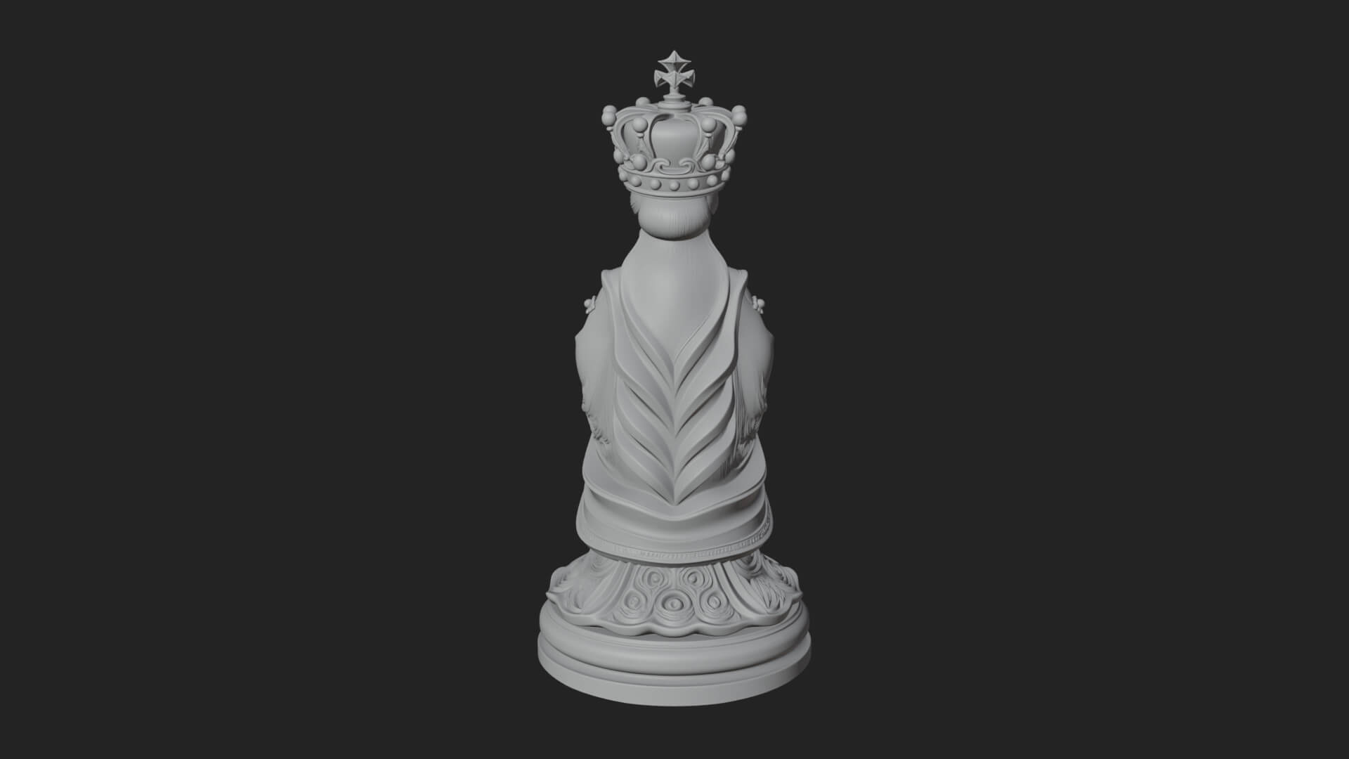 Ornate Chess Piece Statue Design 166 3D Print Model 3D Model