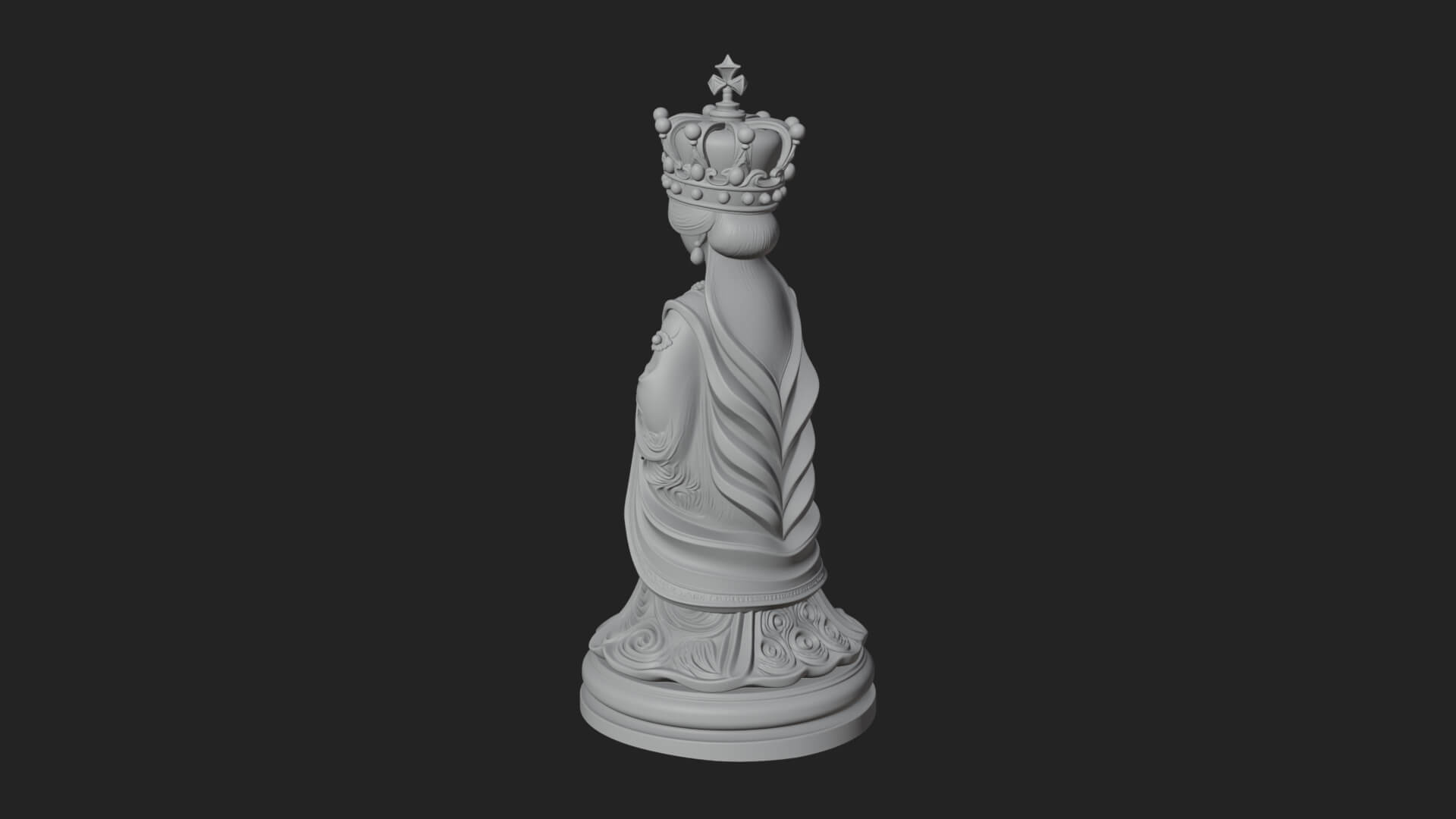 Ornate Chess Piece Statue Design 166 3D Print Model 3D Model