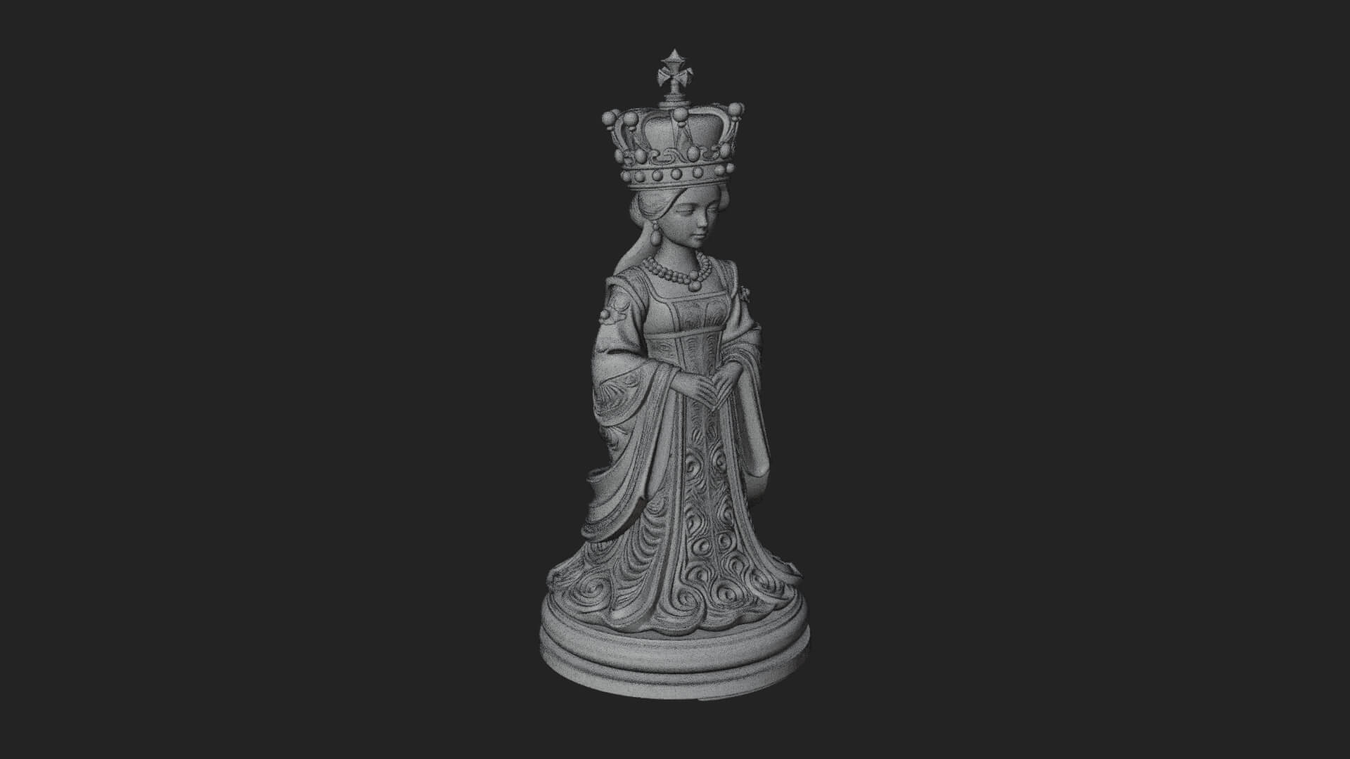Ornate Chess Piece Statue Design 166 3D Print Model 3D Model