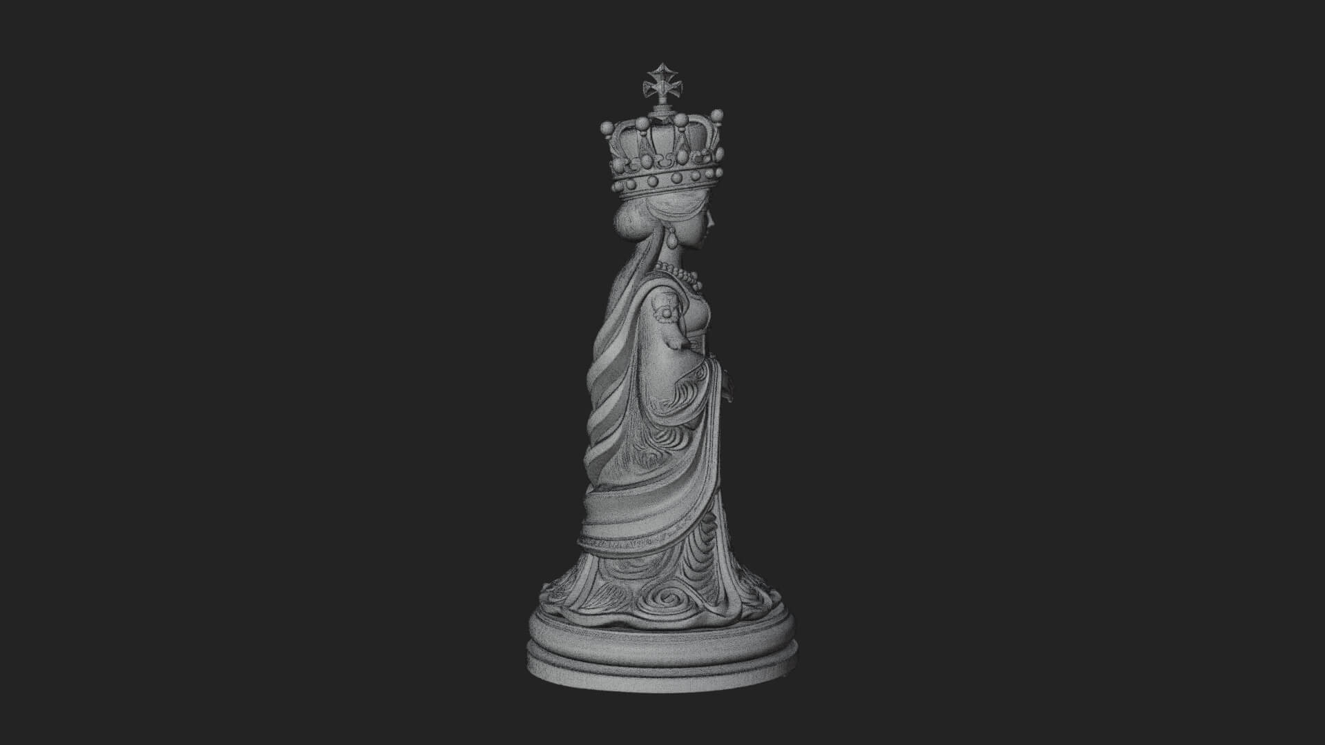 Ornate Chess Piece Statue Design 166 3D Print Model 3D Model