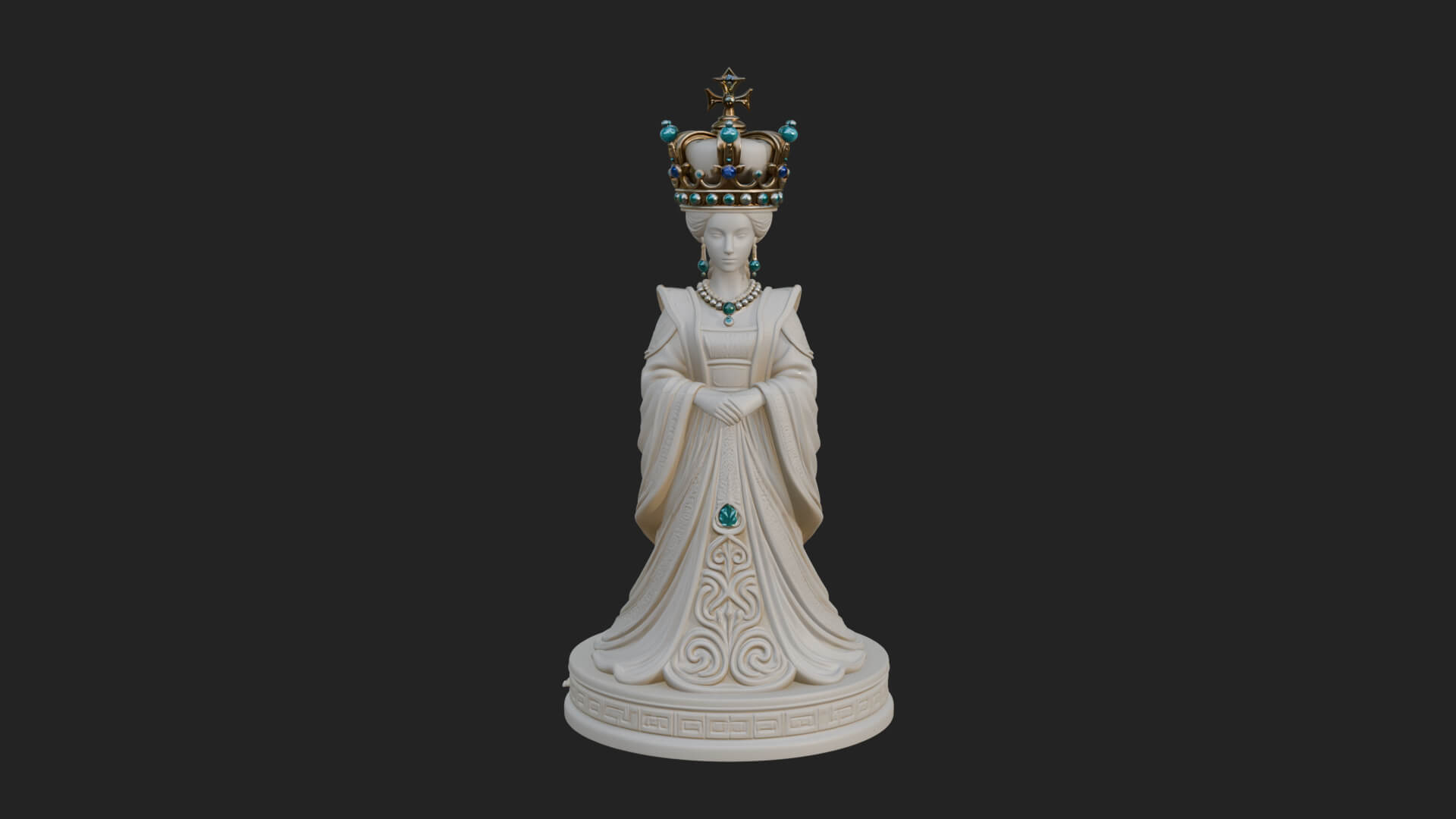 Ornate Chess Piece Statue Design 167 3D Print Model 3D Model
