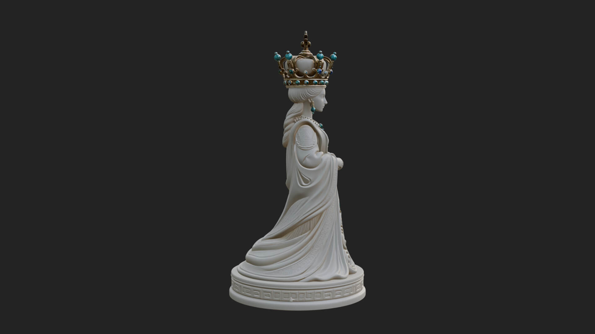 Ornate Chess Piece Statue Design 167 3D Print Model 3D Model