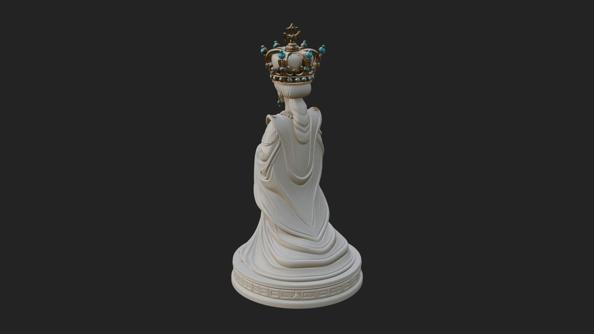 Ornate Chess Piece Statue Design 167 3D Print Model 3D Model