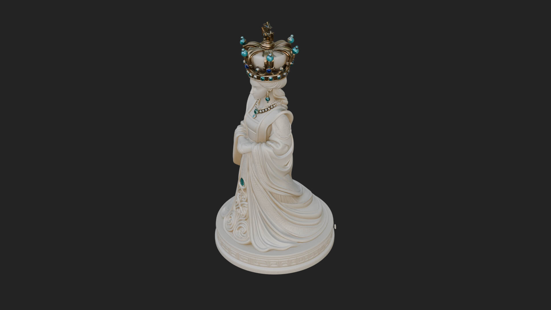Ornate Chess Piece Statue Design 167 3D Print Model 3D Model