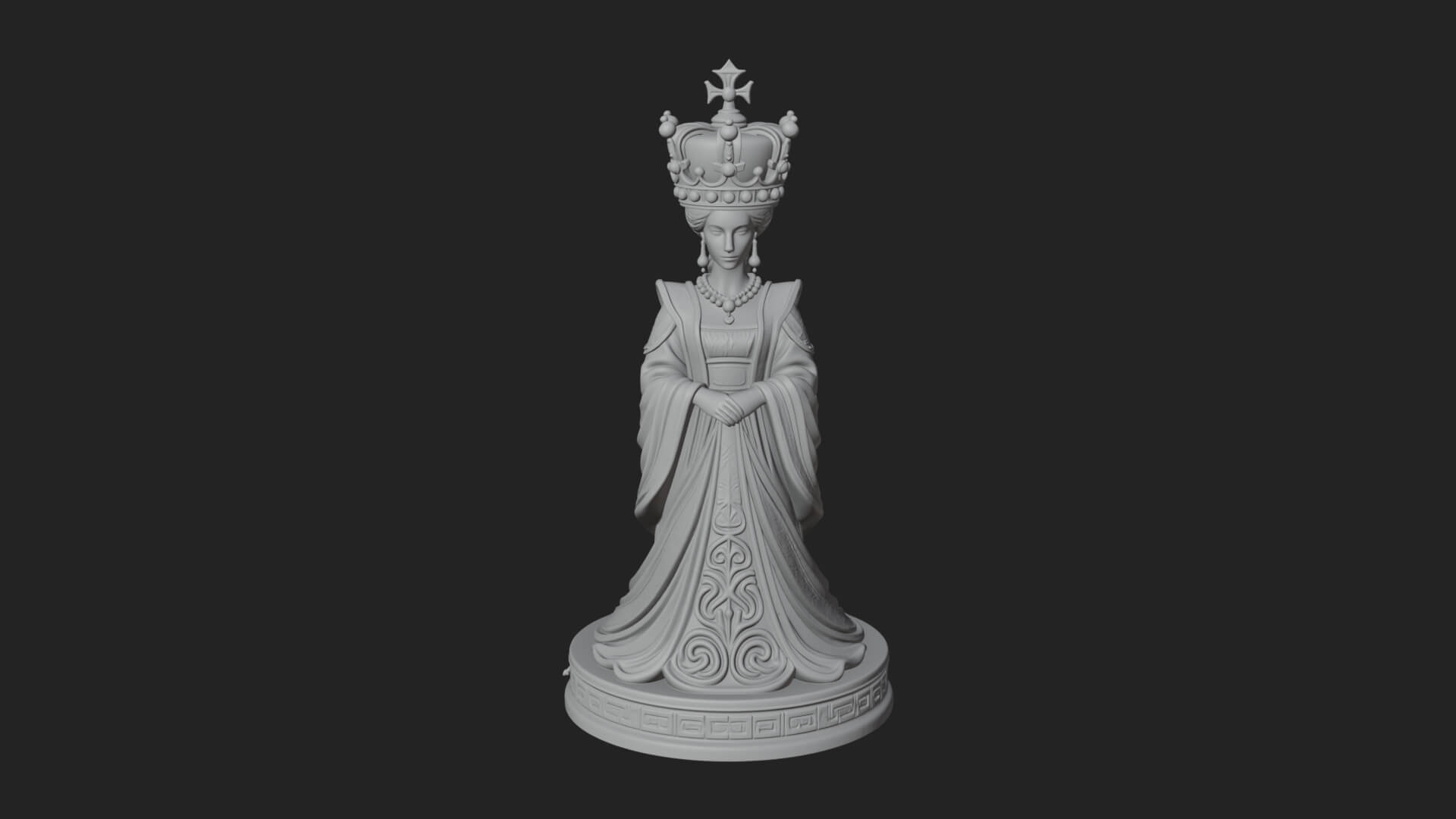 Ornate Chess Piece Statue Design 167 3D Print Model 3D Model