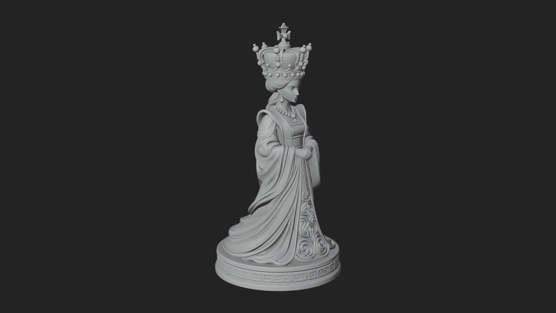 Ornate Chess Piece Statue Design 167 3D Print Model 3D Model