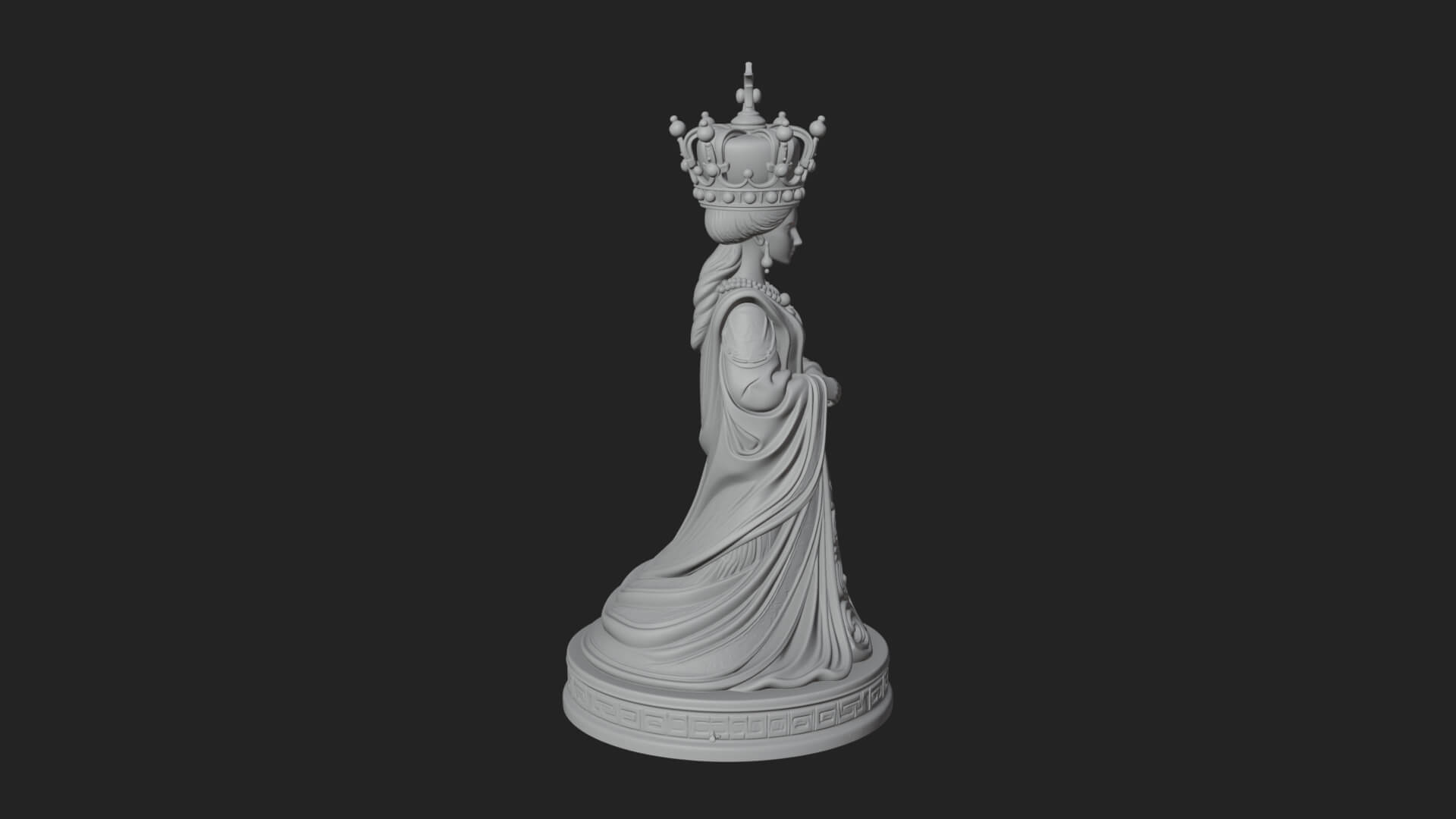 Ornate Chess Piece Statue Design 167 3D Print Model 3D Model