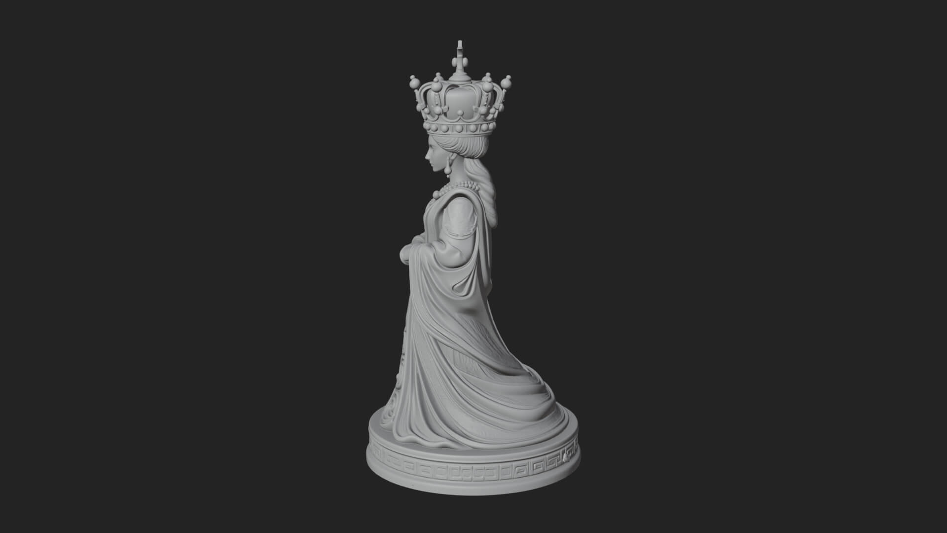 Ornate Chess Piece Statue Design 167 3D Print Model 3D Model