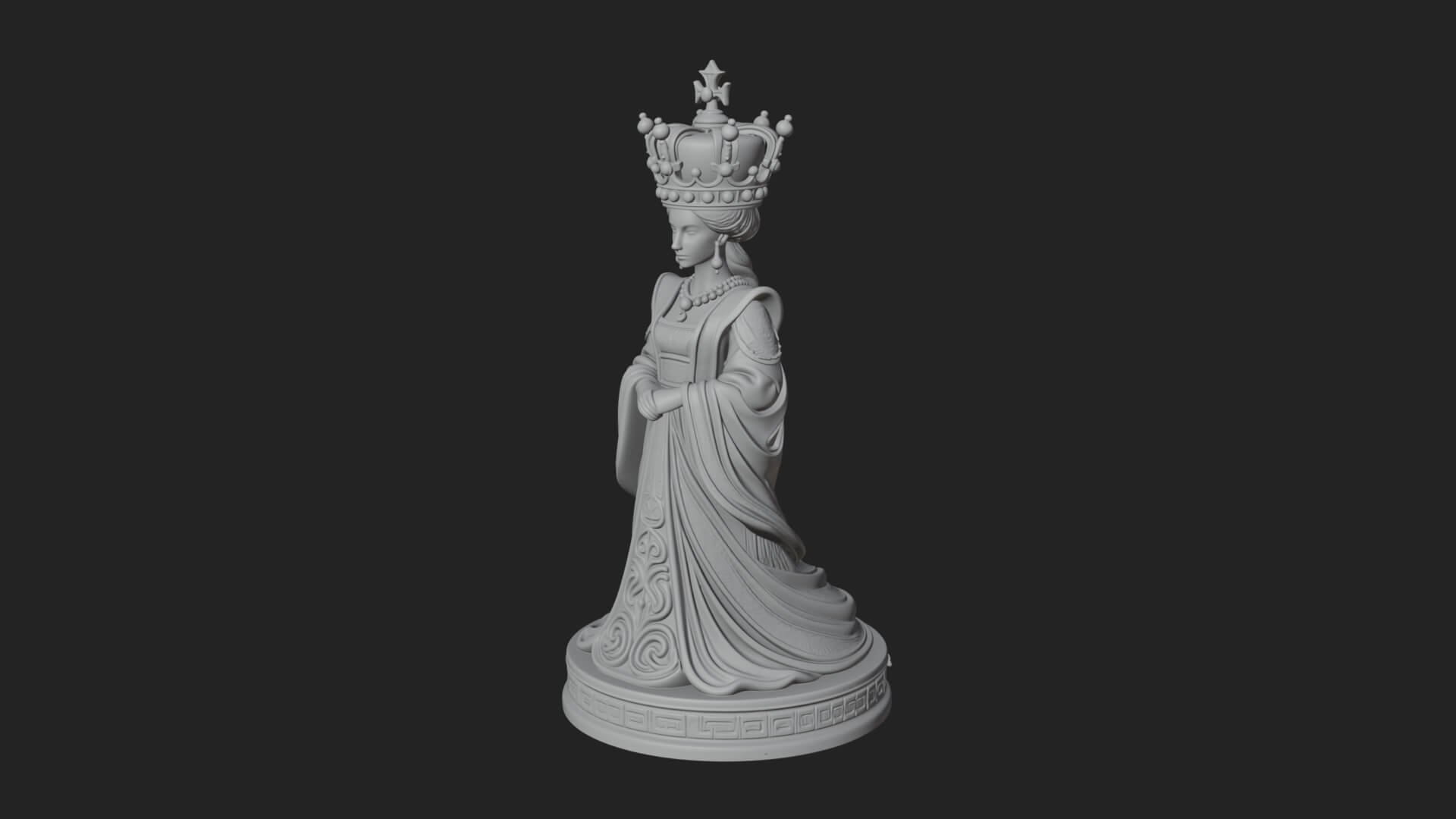 Ornate Chess Piece Statue Design 167 3D Print Model 3D Model