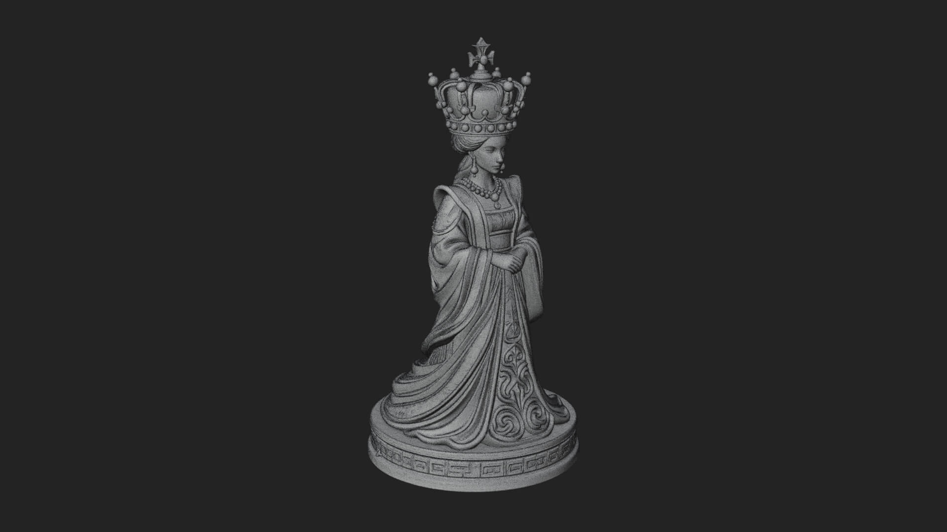 Ornate Chess Piece Statue Design 167 3D Print Model 3D Model