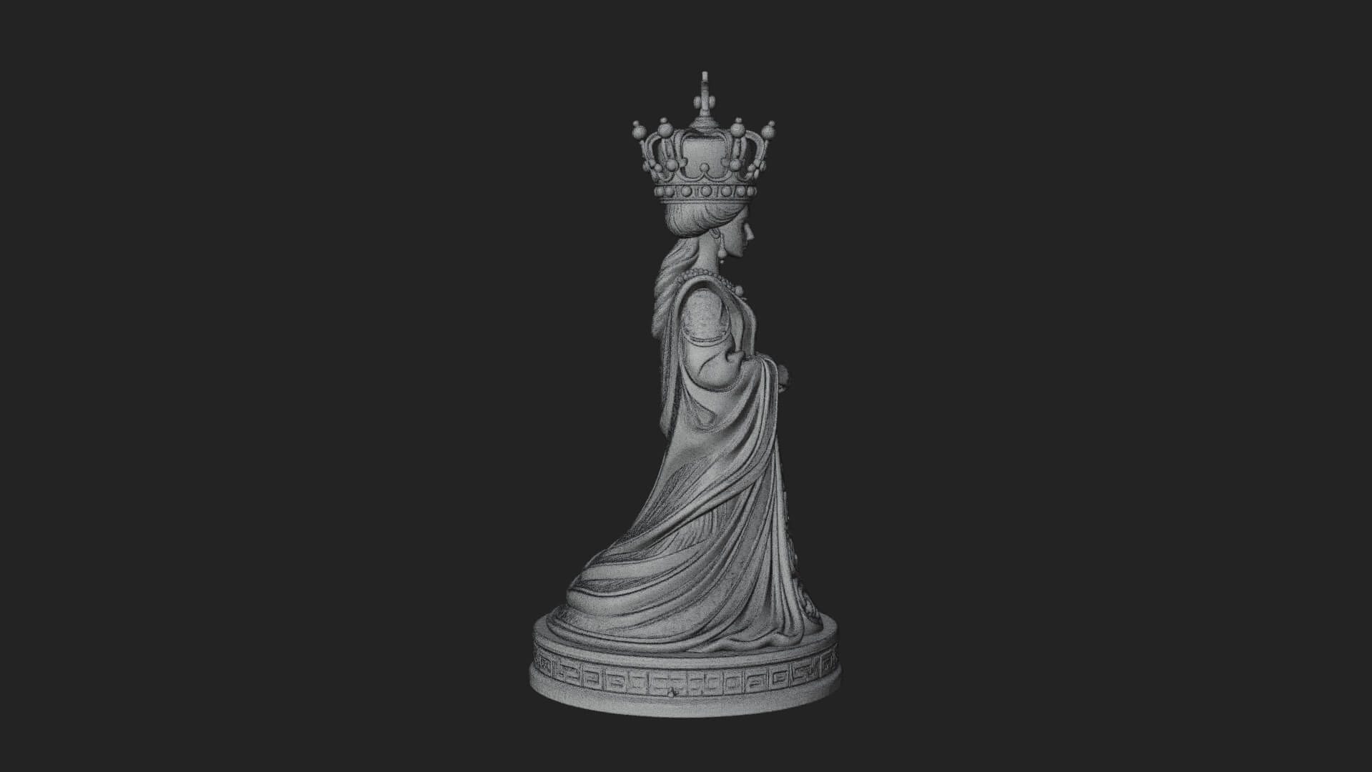 Ornate Chess Piece Statue Design 167 3D Print Model 3D Model