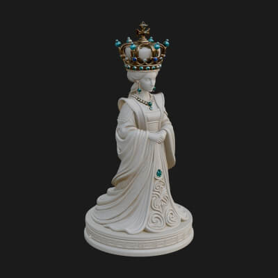 Ornate Chess Piece Statue Design 167 3D Print Model