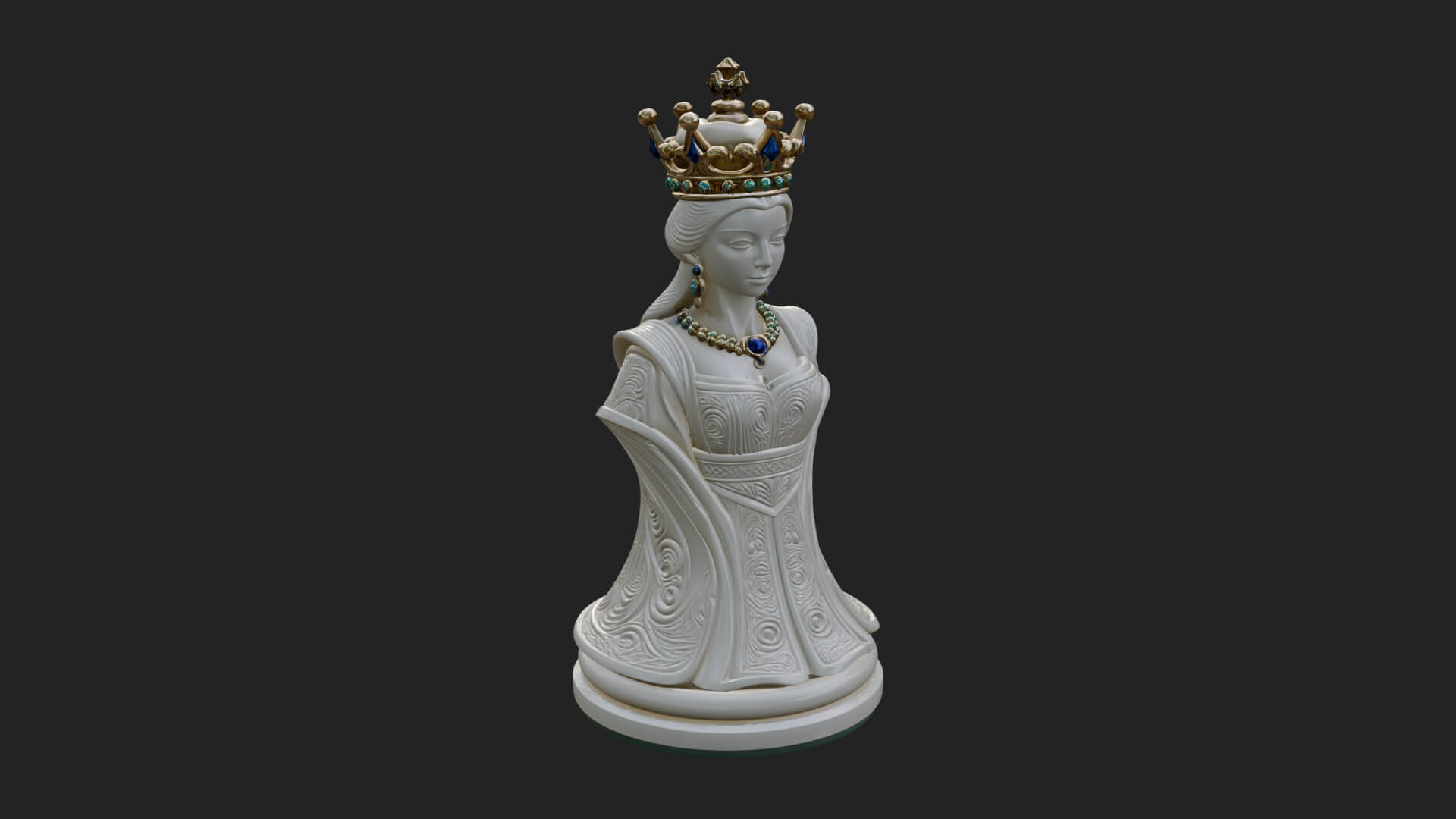 Ornate Chess Piece Statue Design 168 3D Print Model 3D Model
