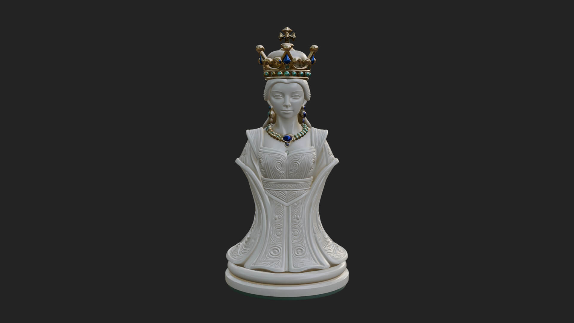 Ornate Chess Piece Statue Design 168 3D Print Model 3D Model