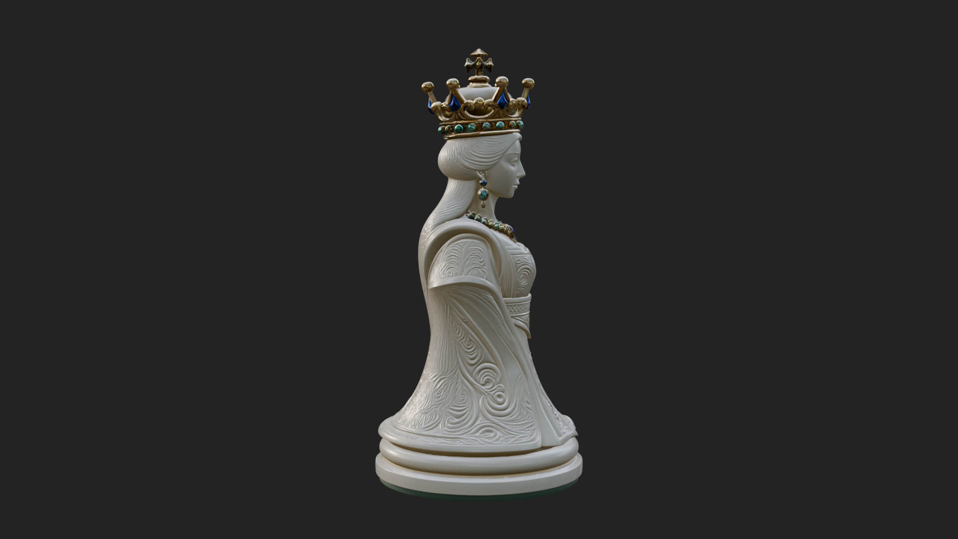 Ornate Chess Piece Statue Design 168 3D Print Model 3D Model